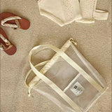 MESH BEACH BAG DRAWSTRING BREATHABLE STORAGE BAG_CWAB1917