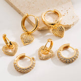 HEART SHAPED ZIRCON HOOP EARRINGS WITH COLOR GEMS_CWMM8511