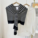 STRIPED KNITTED OUTER SHAWL_CWASC0758