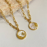 SUN MOON ROUND NECKLACE_CWAJE1586