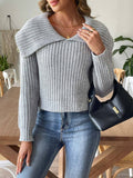 Woven Sweater Large Lapel Pullover Sweater