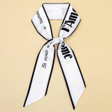 CHIC FLORAL LETTER TWILLY SCARF FOR HAIR BAGS_CWASC0068