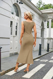 Square Collar Tight Fish Tail Extra Long Dress