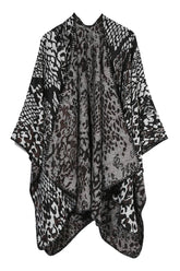 LEOPARD PRINTING SHAWL WRAP CAPE PONCHOS_CWASC042