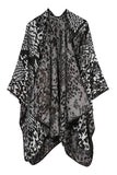 LEOPARD PRINTING SHAWL WRAP CAPE PONCHOS_CWASC042
