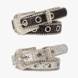 Trendy Rhinestone Needle Buckle Womens Belt