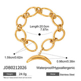 SMOOTH MOON OT CLASP BRACELET 18K GOLD STEEL_CWAJE4757