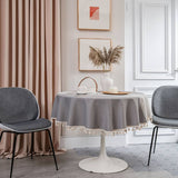 GRAY JACQUARD GEOMETRIC TABLECLOTH_CWMM0964