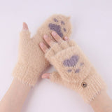 NEW WOMENS FLAP KNITTED FINGERLESS GLOVES_CWAG0247