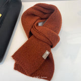 COZY BEIGE WOOL BLEND KNIT SCARF THICK WARM UNISEX_CWASC1503