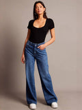 Stylish Retro High-Waisted Wide-Leg Jeans