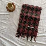 HOUNDSTOOTH SCARF SOFT FAUX CASHMERE WINTER WRAP_CWASC2358