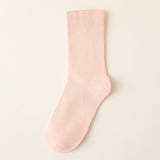 SOLID COLOR BONELESS SOCKS STACKED MID TUBE SOCKS_CWMS1116