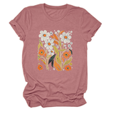 Women Summer Tee ??Flor Casual Round Neck_Cwtts1500