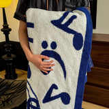 MUSICAL NOTE TWO COLOR KNITTED WARM THROW BLANKET_CWMM2373