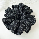 Ink Print Wide Hair Scrunchie High Elastic_Cwaha07607