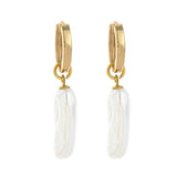 IRREGULAR PEARL DESIGN TRENDY 18K GOLD EARRINGS_CWAJE5071