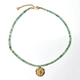 STAINLESS STEEL ZODIAC NECKLACE WITH NATURAL GEMS_CWMM8881