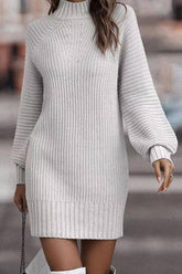Turtleneck Sweater Women Long-Sleeved Knit Dress