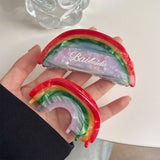 SWEET RAINBOW ACETATE HALF MOON CLAW CLIP MEDIUM_CWAHA5831