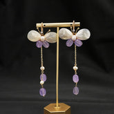 HIGH END SIMPLE SHELL BUTTERFLY PEARL EARRINGS_CWAJE3773