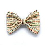 SPRING SUMMER LARGE STRIPED RAFFIA BOW CLIP_CWAHA6349