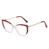 CAT EYE TR FRAME TEMPLES BLUE LIGHT FLAT GLASSES_CWASG0275
