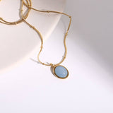 OVAL AQUAMARINE NECKLACE_CWAJE1600