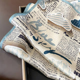 Silk Cloud Print Square Scarf Breathable Light