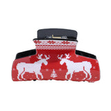 RED CHRISTMAS REINDEER SNOWFLAKE HAIR CLIP_CWAHA2327