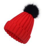 Fluffy Ball Simple Basic Knit Beanie_Cwah331