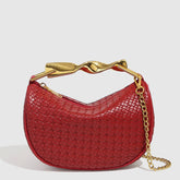 SMALL TWEED STYLE WOVEN CHAIN SHOULDER BAG_CWAB5709