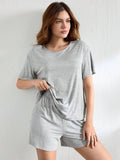 Womens Simple Solid Color Lounge Set