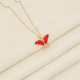 STYLISH VINTAGE ZIRCON BUTTERFLY NECKLACE_CWAHA0881