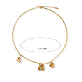 NEW 18K STEEL SUNFLOWER EVIL EYE NECKLACE_CWMM8866