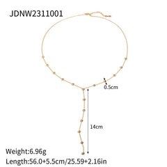DIAMOND TASSEL PENDANT Y SHAPED LUXURY NECKLACE_CWAJE1888
