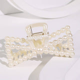 Chic Pearl Heart Claw Clip Minimalist Hair Grip