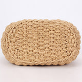 SOLID COLOR CASUAL PAPER ROPE HAND WOVEN BAG_CWAB4704