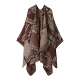 RETRO CARTOON STYLE KNITTED CAPE WARM SHAWL_CWASC2249