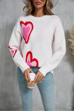 Valentines Day Heart Peach Sweater Knit