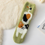Women Padded Coral Fleece Cat Claw Socks_Cwms0331