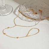 18K GOLD BEADED TOE ANKLET CHAIN STAINLESS_CWAJE4750