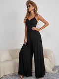 Summer Solid Color Pullover Sleeveless Jumpsuit
