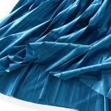 SLIMMING SHINY HIGH WAIST PLEATED MIDI SKIRT_CWBMS0329