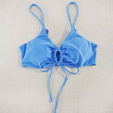 Tied Bow Bikini Set-Solid Color Sexy Swimsuit_Cwmw0189