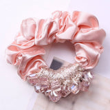 ELEGANT CRYSTAL SCRUNCHIE FASHION HAIR TIE_CWAHA6863