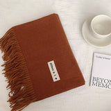 COLORBLOCK TASSEL SCARF THICK WRAP FOR STUDENTS_CWASC2281