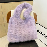 Winter Plush Tote Bag Women Large Capacity Fashion_Cuab00544