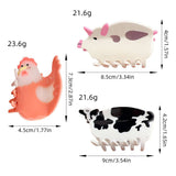 FUN ANIMAL PATCHWORK HAIR CLAW CUTE PIG COW CLIP_CWAHA1493