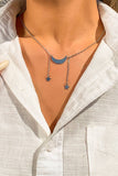SIMPLE MOON STAR METAL TASSEL NECKLACE_CWAJE0018